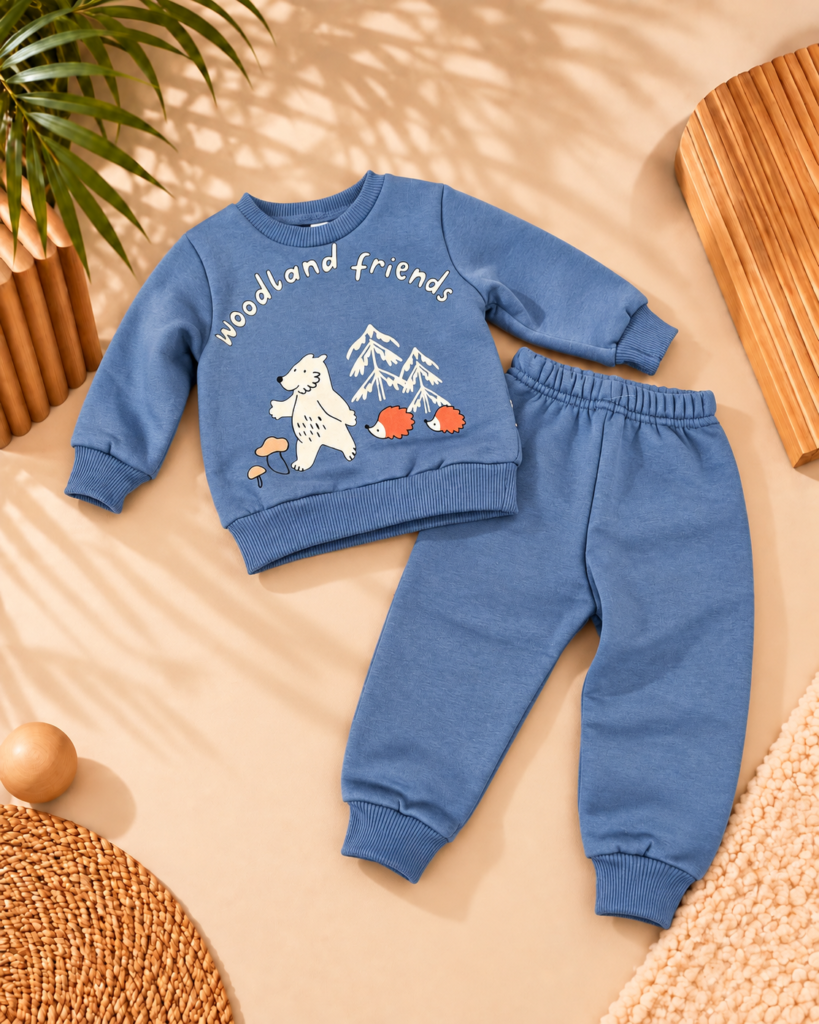 Βρεφικό Χειμερινό Σετ Woodland Friends – Μπλε Ραφ