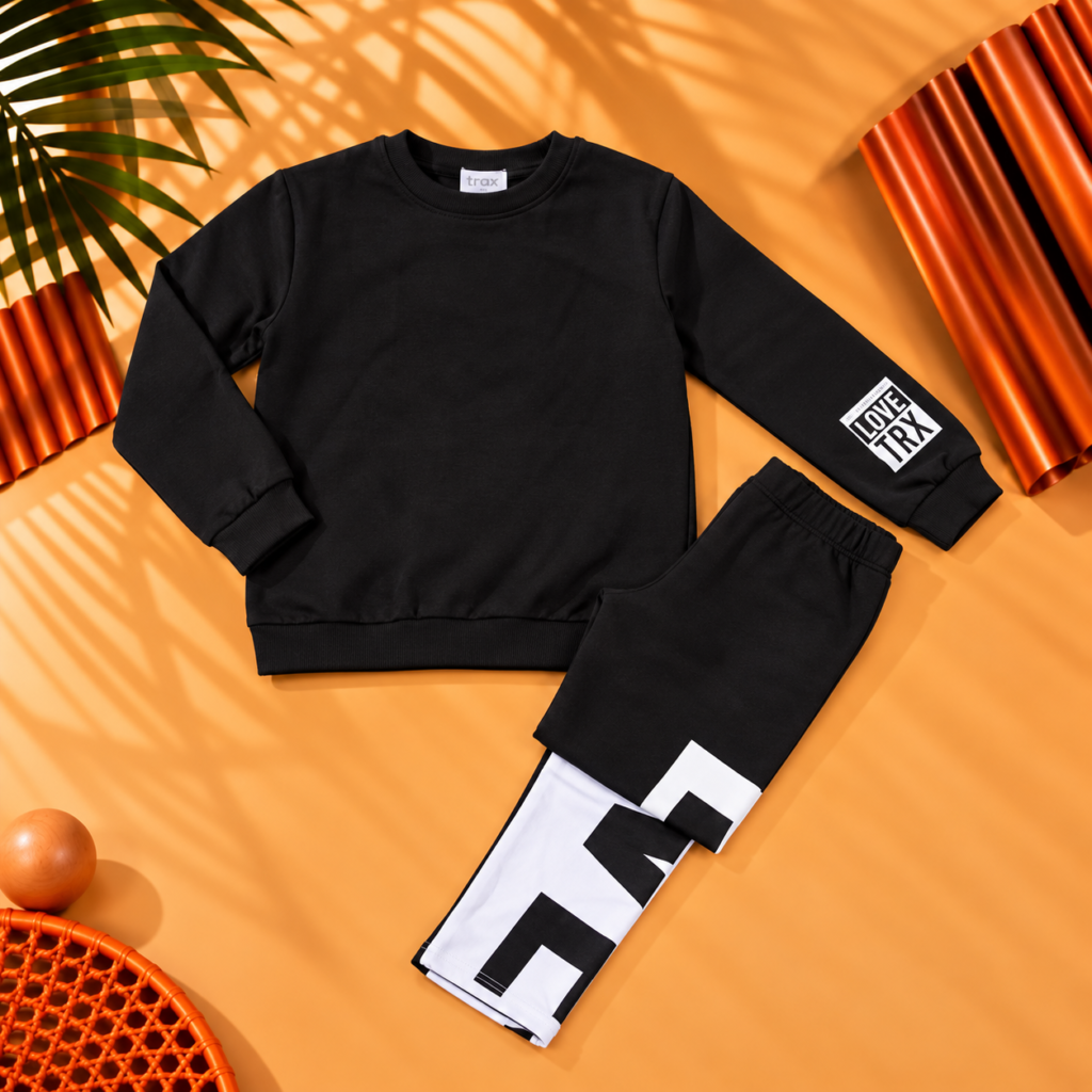 Σετ Φόρμα Trax Μαύρο με Επένδυση Fleece